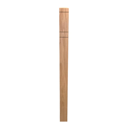 Modern Chamfered Top - Square Newel Post with 3 Grooves - 48"