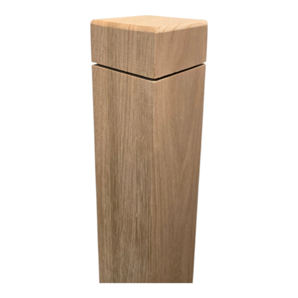 Modern Square Newel Post with a 2" Square Rounded Edge Hat - 50"