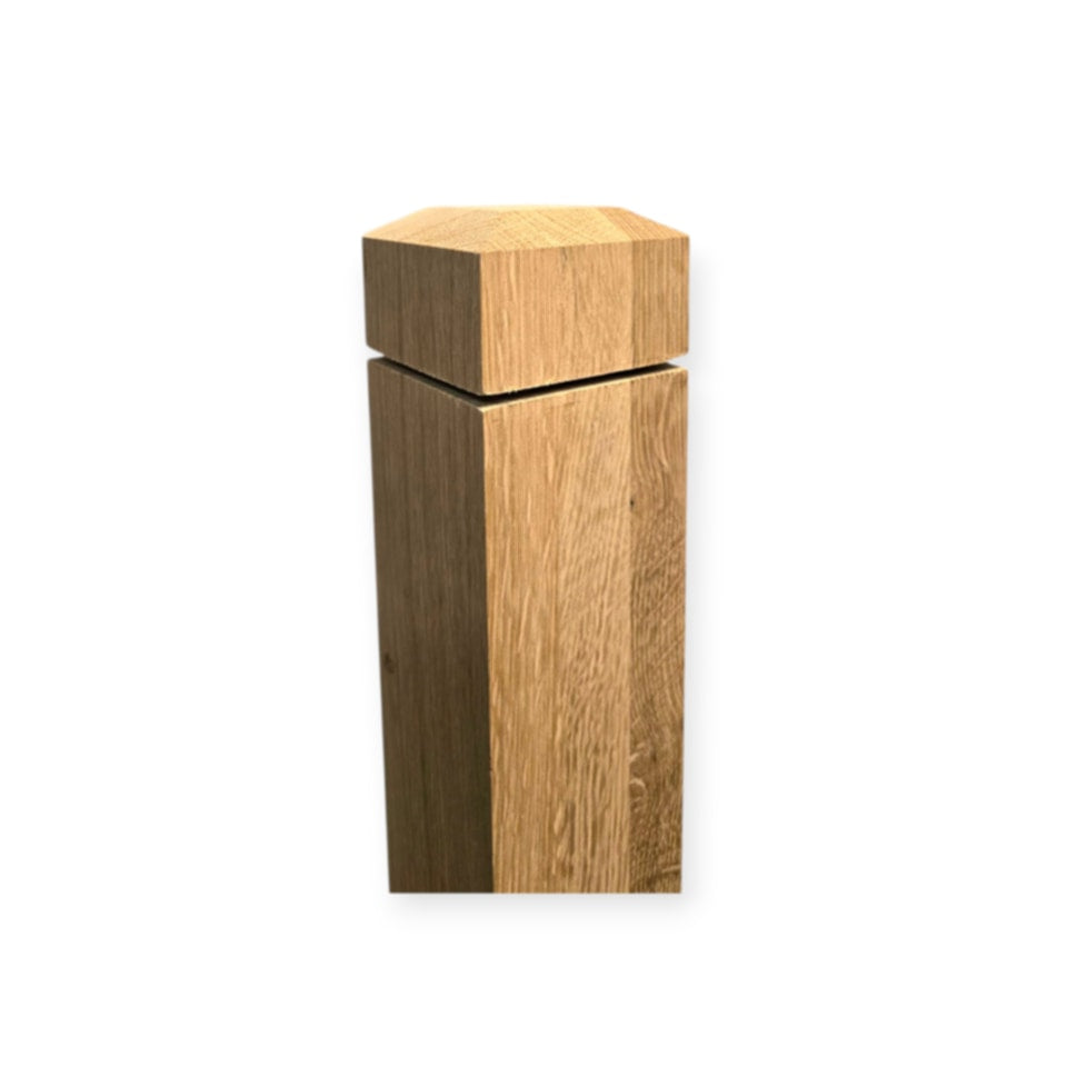 Modern Chamfered Top - Square Newel Post with 1 Groove - 48&quot;