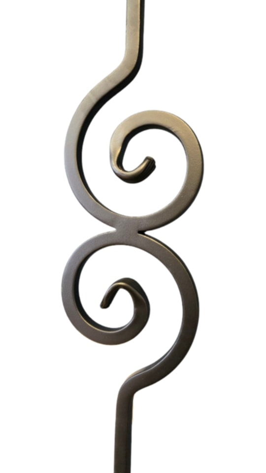 Spiral Scroll Iron Baluster 1/2" x 44" Satin Black