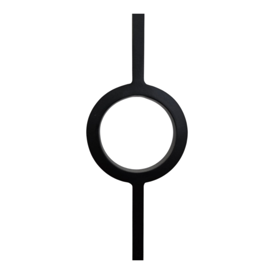 Modern SQUARE Double Ring - Iron Baluster - ½" x 44" SATIN BLACK