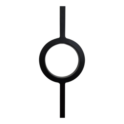Modern SQUARE Double Ring - Iron Baluster - ½&quot; x 44&quot; SATIN BLACK